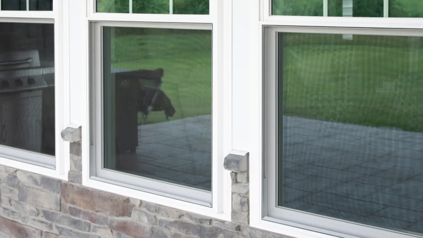 White double-hung windows